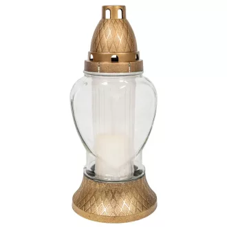 Szív üvegmécses fehér 70gr 24,5cm 8db/#