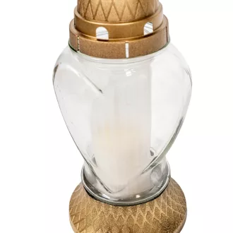 Szív üvegmécses fehér 70gr 24,5cm 8db/#