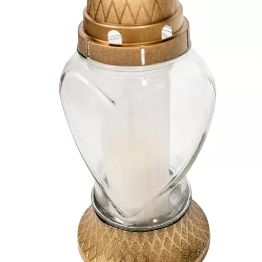 Szív üvegmécses fehér 70gr 24,5cm 8db/#