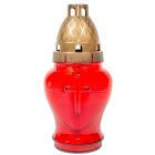 Öntött kis szív üvegmécses piros 17cm 15db/#