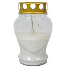 Öntött kis szív üvegmécses fehér 13cm 15db/#