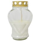 Öntött nagy szív üvegmécses fehér 17cm 10db/#