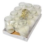 Öntött nagy szív üvegmécses fehér 17cm 10db/#