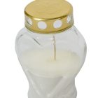 Öntött nagy szív üvegmécses fehér 17cm 10db/#