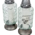 Szívünkben örökké élsz feliratos üvegmécses ezüst 95gr 29cm 8db/#