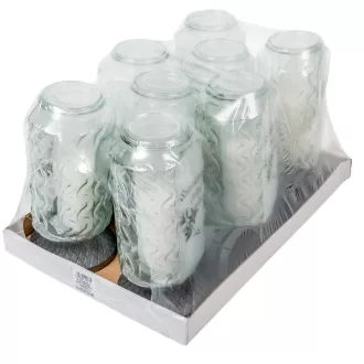   Szívünkben örökké élsz feliratos matt felületes nagy üvegmécses ezüst 95gr 29cm 8db/#