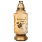 Szívünkben örökké élsz feliratos matt felületes nagy üvegmécses arany 95gr 29cm 8db/#