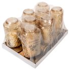 Szívünkben örökké élsz feliratos matt felületes nagy üvegmécses arany 95gr 29cm 8db/#