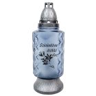 Szívünkben örökké élsz feliratos matt felületes nagy üvegmécses szürke 95gr 29cm 8db/#