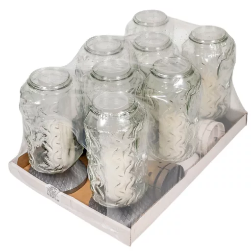 Szív mintás üvegmécses mix 95gr 29cm 8db/#