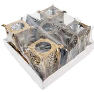 Katedrális üvegmécses arany 40gr 24cm 4db/#