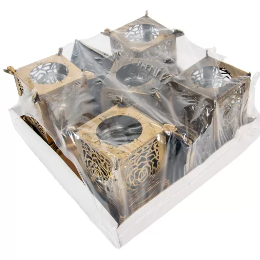 Katedrális üvegmécses arany 40gr 24cm 4db/#