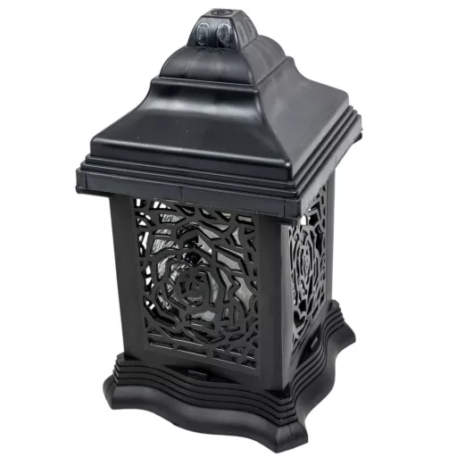 Katedrális üvegmécses fekete 40gr 24cm 4db/#