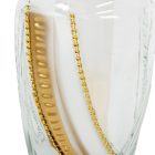 Strasszos, festett íves üvegmécses arany 105gr 34cm 6db/#