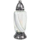 Strasszos, festett íves üvegmécses ezüst 105gr 34cm 6db/#