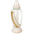 Strasszos, festett íves üvegmécses arany 105gr 34cm 6db/#