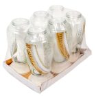 Strasszos, festett íves üvegmécses arany 105gr 34cm 6db/#