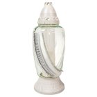 Strasszos, festett íves üvegmécses ezüst 105gr 34cm 6db/#