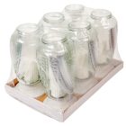 Strasszos, festett íves üvegmécses ezüst 105gr 34cm 6db/#