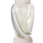 Strasszos, festett íves üvegmécses ezüst 105gr 34cm 6db/#