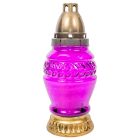 Levél mintás üvegmécses lila 50gr 24cm 7db/#