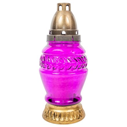 Levél mintás üvegmécses lila 50gr 24cm 7db/#