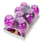 Levél mintás üvegmécses lila 50gr 24cm 7db/#