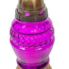 Levél mintás üvegmécses lila 50gr 24cm 7db/#