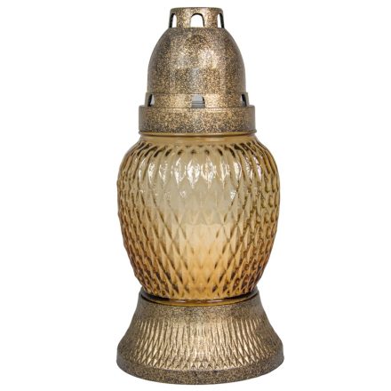 Szögletes kis csepp üvegmécses arany 35gr 18cm 10db/#