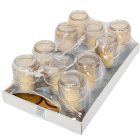 Strasszos kis henger üvegmécses arany 35gr 18cm 10db/#