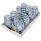 Strasszos kis henger üvegmécses szürke 35gr 18cm 10db/#