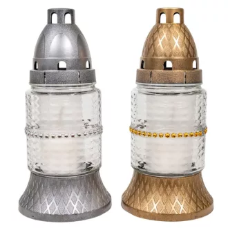 Strasszos kis henger üvegmécses mix 35gr 18cm 10db/#