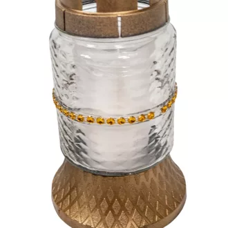 Strasszos kis henger üvegmécses mix 35gr 18cm 10db/#