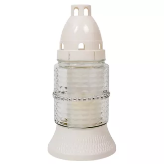 Strasszos kis henger üvegmécses fehér 35gr 18cm 10db/#