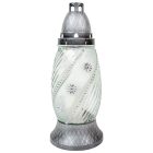 Strasszos, matt felületes üvegmécses ezüst 65gr 25cm 8db/#