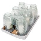 Strasszos, matt felületes üvegmécses ezüst 65gr 25cm 8db/#