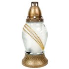 Strasszos bordás üvegmécses arany 65gr 25cm 8db/#