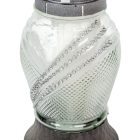 Strasszos bordás üvegmécses ezüst 65gr 25cm 8db/#