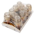 Strasszos nagy sokszög üvegmécses arany 40gr 20,5cm 10db/#