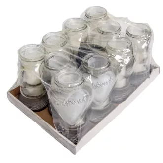   Emlékezünk feliratos szív üvegmécses ezüst 70gr 25cm 10db/#