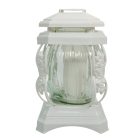 Üvegmécses fényes dekor műanyaggal  fehér 22cm 6db/#