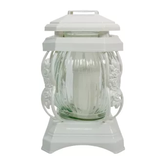 Katedrális üvegmécses fehér 65gr 22cm 6db/#
