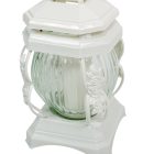 Üvegmécses fényes dekor műanyaggal  fehér 22cm 6db/#