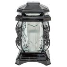 Üvegmécses fekete fényes dekor műanyaggal 22cm 6db/#