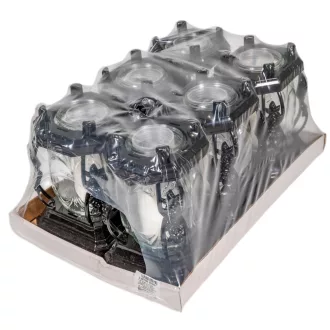 Katedrális üvegmécses fekete 65gr 22cm 6db/#