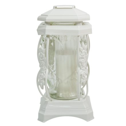 Nagy katedrális üvegmécses feher 90gr 26,4cm 6db/#