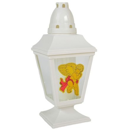 Angyalkás lámpás üvegmécses arany 55gr 25cm 6db/#