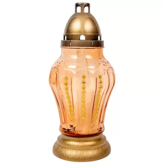 Strasszos óriás üvegmécses arany 95gr 34cm 4db/#