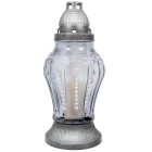 Strasszos óriás üvegmécses ezüst 95gr 34cm 4db/#