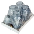 Strasszos óriás üvegmécses ezüst 95gr 34cm 4db/#